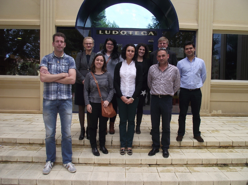 Back row: Durk Schakel, The Netherlands; Linda Rinkule, Latvia (Project Leader); Luisa Marín Nieto (AIJU, Spain); Laura Muñóz Verdú (AIJU, Spain); Robert Chantry-Price (Activity Coordinator); Front row: Ana Horta (Spain); Luisa Marin (AIJU, Spain); Charles Tanti (Malta); Goncalo Baptista (Portugal)